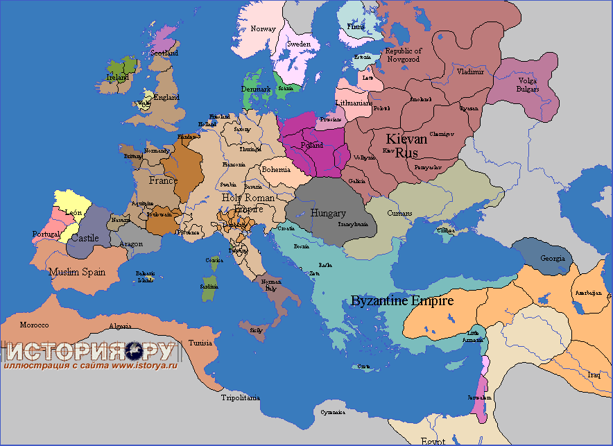 Хронология Европы в картах, 1175 год