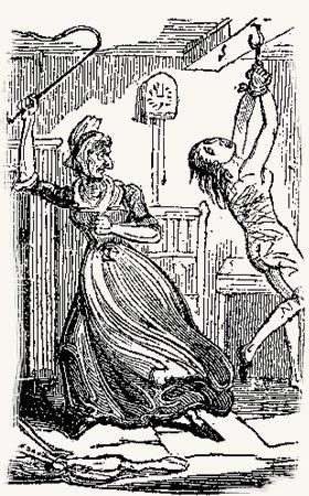 салтычиха за "работой". лубочная картинка 19 века